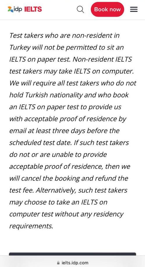 ielts paper test turkey restriction
محدودیت جدید آزمون آیلتس در ترکیه